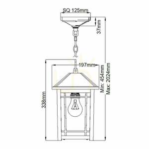 Vonkajší závesný lampáš Elstead Cedar Point, čierny, 1×E27 small 4