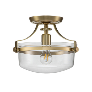 Penn Station 1 Light Semi Flush - Brushed Brass Elstead small 1