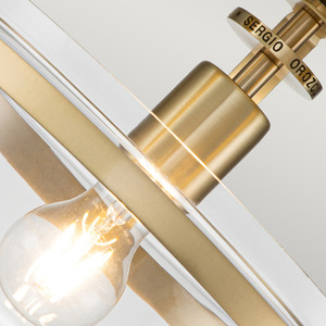 Penn Station 1 Light Semi Flush - Brushed Brass Elstead small 4
