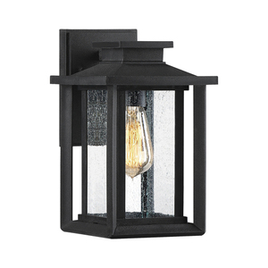 Malý nástenný lampáš Wakefield - 1 svetelný zdroj - Čierny Earth Black Elstead small 0