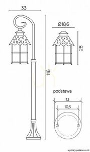 Vonkajšie stojace svetlo SU-MA Toledo čierne 116 cm K 5002/2/R small 4