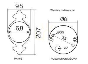 Vonkajšie nástenné svietidlo SU-MA Cordoba K 3012/1/T čierne patina opálové sklo small 3