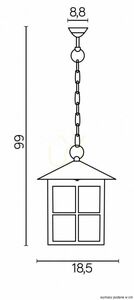 Vonkajšie závesné svietidlo SU-MA Benátky K 1018/1/KW čierna patina 66 cm small 3
