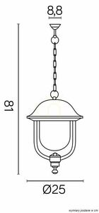 Vonkajšie závesné svietidlo SU-MA Prince čierna patina 25 cm K 1018/1/O small 2