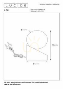 Stolová lampa Lucide LEN tmavý vzhľad dreva 1xG9 10 cm 45561/01/70 small 5