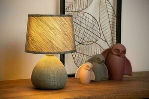 Stolová lampa Lucide RAMZI šedá keramika bavlna E14 26 cm 47506/81/36 small 4