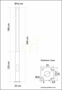 Vonkajšie LED stĺpové svietidlo SU-MA Fan Max 300 cm tmavý popol FMAX-3000 small 6