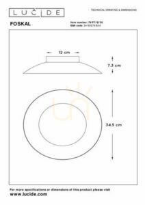 Plafón Lucide FOSKAL čierny LED 12W 2700K 34,5 cm 79177/12/30 small 5