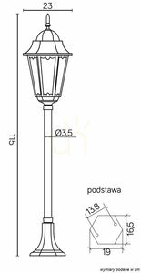 Vonkajšia stojacia lampa SU-MA Retro Classic II čierna 115 cm K 5002/2/H small 4