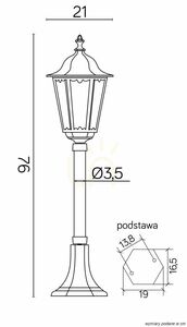 Vonkajšia stojacia lampa SU-MA Retro Midi K 5002/3/M čierna patina 76 cm small 3