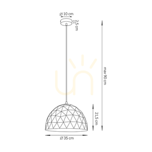 Závesné svietidlo Sigma Diament M zlaté E27 35 cm 32303 small 1