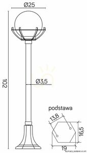 Vonkajšia stojacia lampa SU-MA Ball čierna patina 102 cm K 5002/2/KPO small 6