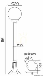 Vonkajšia stojaca lampa SU-MA Kule Classic čierna patina 98 cm K 5002/2/KP 200 small 2