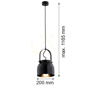Závesné svietidlo ARGON LOGAN čierne E27 SKU 8281 small 3