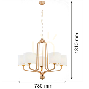 Luster ARGON MARANELLO biela staré zlato 5x E27 SKU 2172 small 6