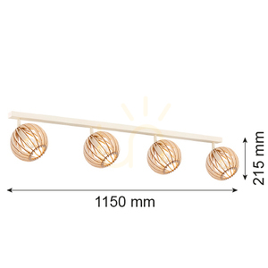 Plafón ARGON PARULA 4xE14 béžový drevo oceľ SKU 1820 small 2