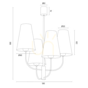 Luster ARGON SAFIANO biely zlatý 4x E27 1821 small 3