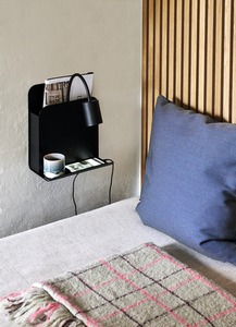 Nástenné svietidlo s poličkou + 2 USB porty Roomi black Nordlux small 4