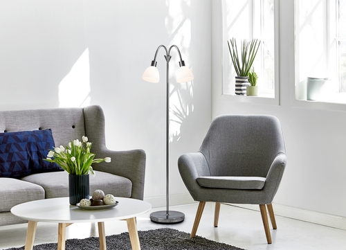 Skontrolujte Stojacia lampa Ray dvojitá chrómová Nordlux