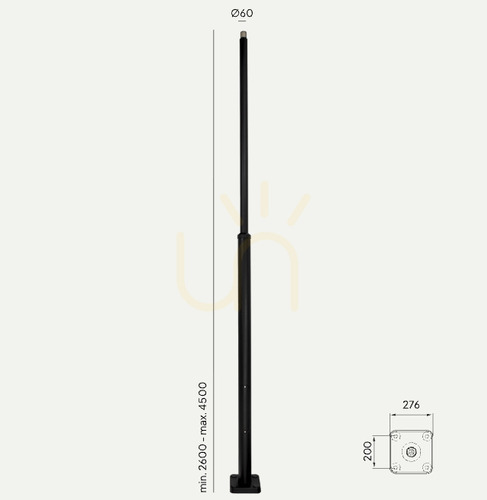 Skontrolujte Lamppost 1255 Black O50 260-400Cm Revízne dvere