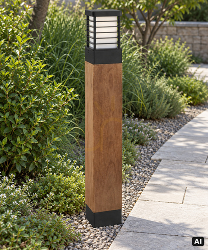 Skontrolujte Záhradný stĺpik NORLYS Halmstad 1413BL drevo / čierna RAL 9005, E27, 85 cm