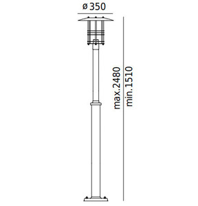 Stockholm 281 Black 9005 151-248cm E27 Norlys záhradné/parkové svietidlo small 3