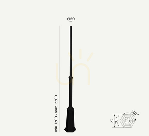 Skontrolujte Osvetľovací stĺp NORLYS Lamppost čierny 120-220 cm 3010BL