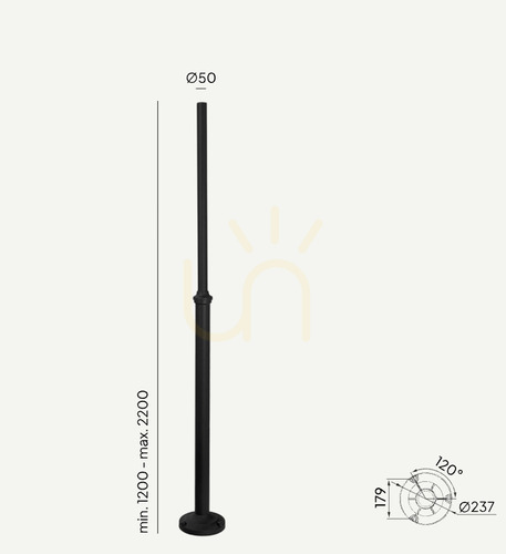 Skontrolujte Osvetľovací stĺp NORLYS Lamppost čierny E27 120–220 cm 3011BL