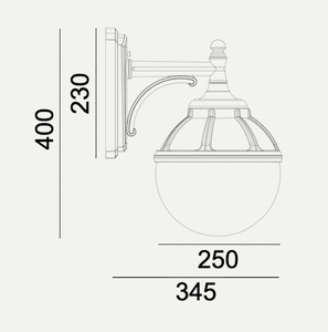 Vonkajšie nástenné svietidlo NORLYS Bologna 310 biele E27 IP54 310WH small 1
