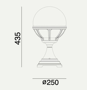 Bologna 313 Sphere Light Post Black 9005 Norlys small 1