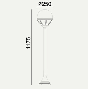 Vonkajšia stojacia lampa NORLYS Bologna biela E27 IP54 314WH small 1