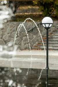 BOLOGNA 315B E27 Black RAL9005 Norlys Sphere Light Post. small 4