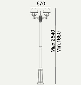 Záhradná/parková lampa BOLOGNA 362B E27 čierna RAL9005 Norlys. small 1