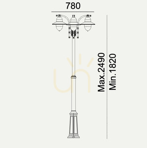 COMO 373B 3xE27 Black 9005 Záhradný/parkový lampáš Norlys. small 1