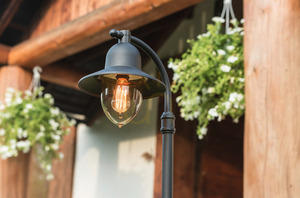 Vonkajšie post svetlo NORLYS Como 375 Black E27 LED 9W 375BL small 4