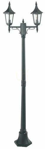 Skontrolujte Vonkajšie stojacie svietidlo NORLYS Rimini 402BL čierne RAL 9005, dva lampáše, 2×E27, 188 cm