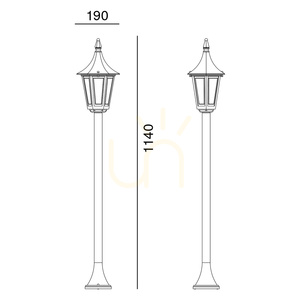 Záhradný stĺpik NORLYS Rimini 404BL čierny RAL 9005 114 cm E27 small 3