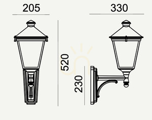 Vonkajšie nástenné svietidlo IP54 LONDON 480BL E27 čierne - premium NORLYS small 1