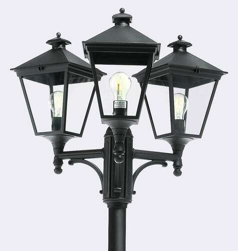 Skontrolujte LONDON 483BL 3 x E27 Čierna záhradná lampa - prémiová NORLYS