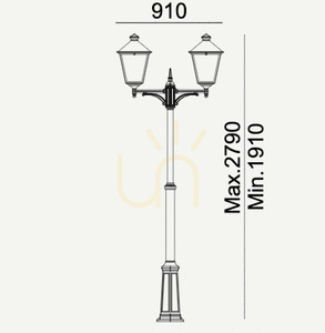 Záhradné / parkové svietidlo IP54 LONDON BIG 492BL 2xE27 čierne - prémiové NORLYS. small 6