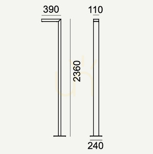 Záhradné / parkové svietidlo ASKER - Premium - Field 18W 4000K 236cm 5127BL čierne - NORLYS small 7