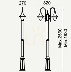 Svetlo do parku/záhrady FIRENZE 820BL, 2 x E27, čierne – NORLYS small 2
