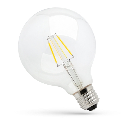 Skontrolujte Led Glob G125 E27 230 V 8,5 W Cog Ww Clear Stmievateľné spektrum