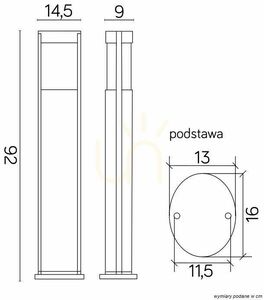 Vonkajšie stĺpikové svietidlo SU-MA Elis strieborné 92 cm TO 3902-H 919 AL small 4
