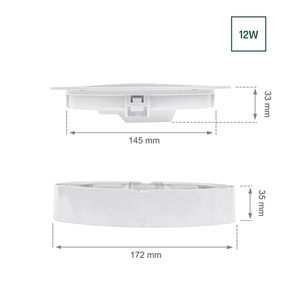 Algine Eco 2w1 povrchové svietidlo 12 Ww 230 V 110st Ip20 Ik06 170x35mm biely okrúhly small 3