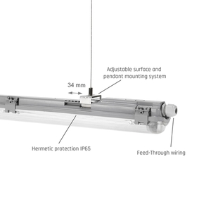 Limea Led Tube Slim Hermetic G13 1x60 250 V Ip65 710x65x63 Mm Gray small 11