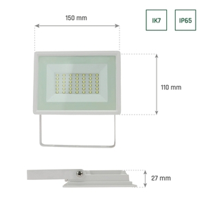 Noctis Lux 3 svetlomet 30 W Nw 230 V Ip65 150x110x27 biely small 6