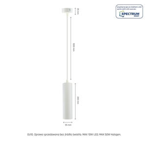 Madara Mini Ii Gu10 Overhang Base 230 V Ip20 Fi55*200 Mm Biely kábel 1m small 7