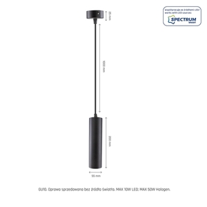 Madara Mini Ii Gu10 Overhang Base 230 V Ip20 Fi55*200 Mm Čierny kábel 1m small 7