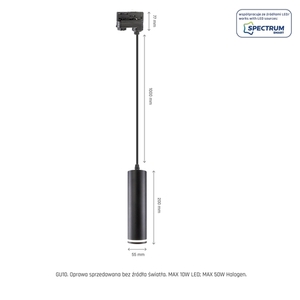 Madara Mini krúžok Gu10 závesný 3 F 230 V Ip20 Fi55*200mm čierny kábel 1m small 7